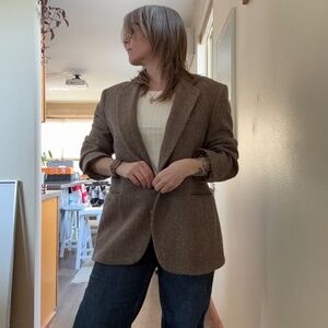 Vintage Imperial by Haggar Herringbone Wool Tweed Blazer